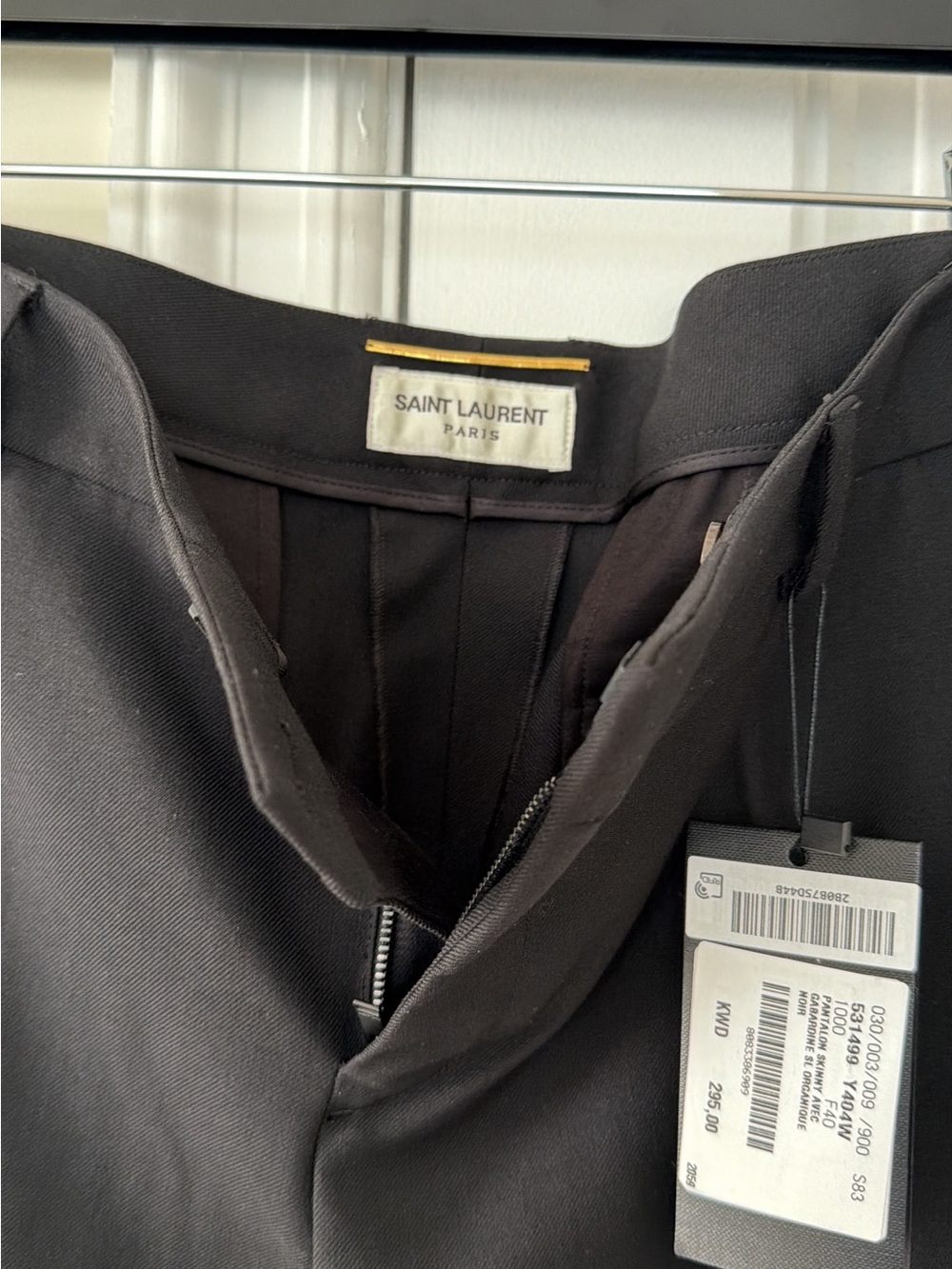 Saint Laurent Black High-Waist Pencil Skirt with Front Zip